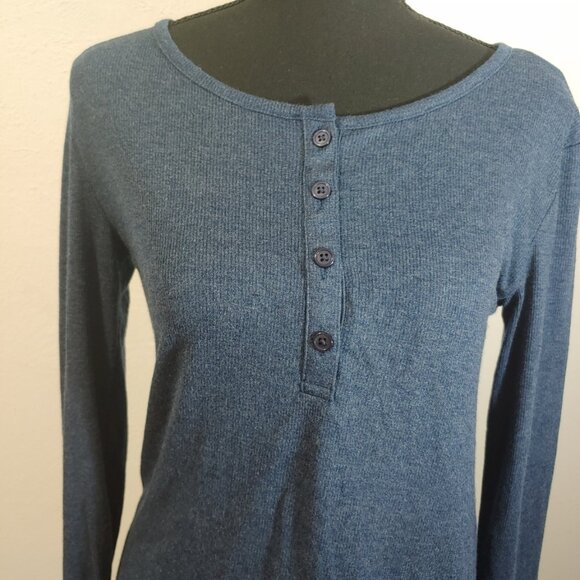 Tommy John Lounge Henley Long Sleeve Ribbed  Women Small - Picture 2 of 6
